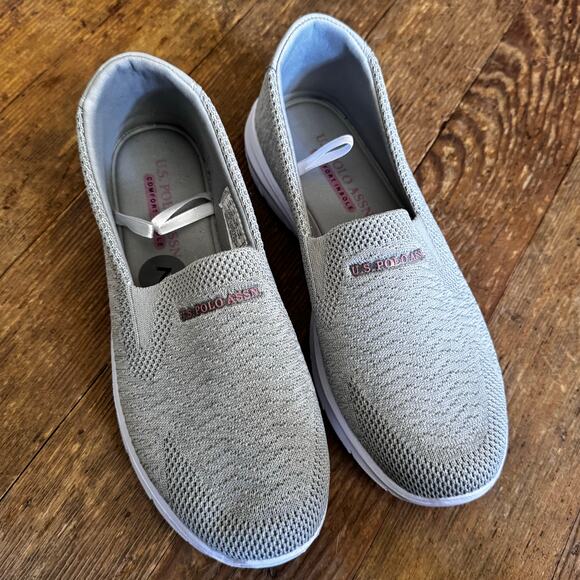 U.S. Polo Assn Gray Slip On Sneakers - Women's Size 7W - Picture 1 of 5